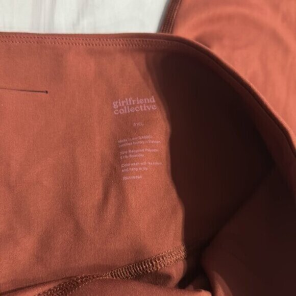 Girlfriend Collective Women's Orange & Brown Terra Crop Leggings Size 3XL - Picture 4 of 5